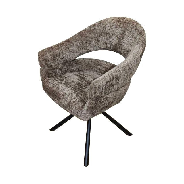 Taupe eetkamerstoel met zwart onderstel