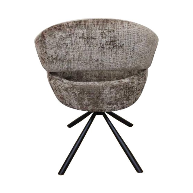 Eetkamerstoel Chinon Taupe met zwart onderstel Mahom