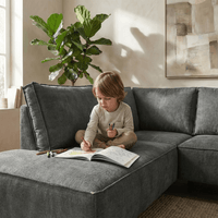 Hoekbank Valencia 4-zits Links Donkergrijs Mahom