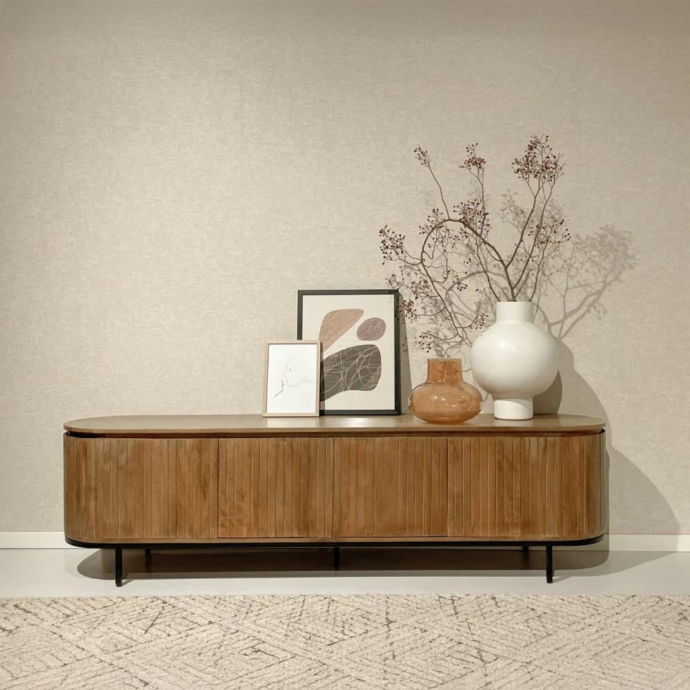 Mangohouten tv meubel bruin 210cm