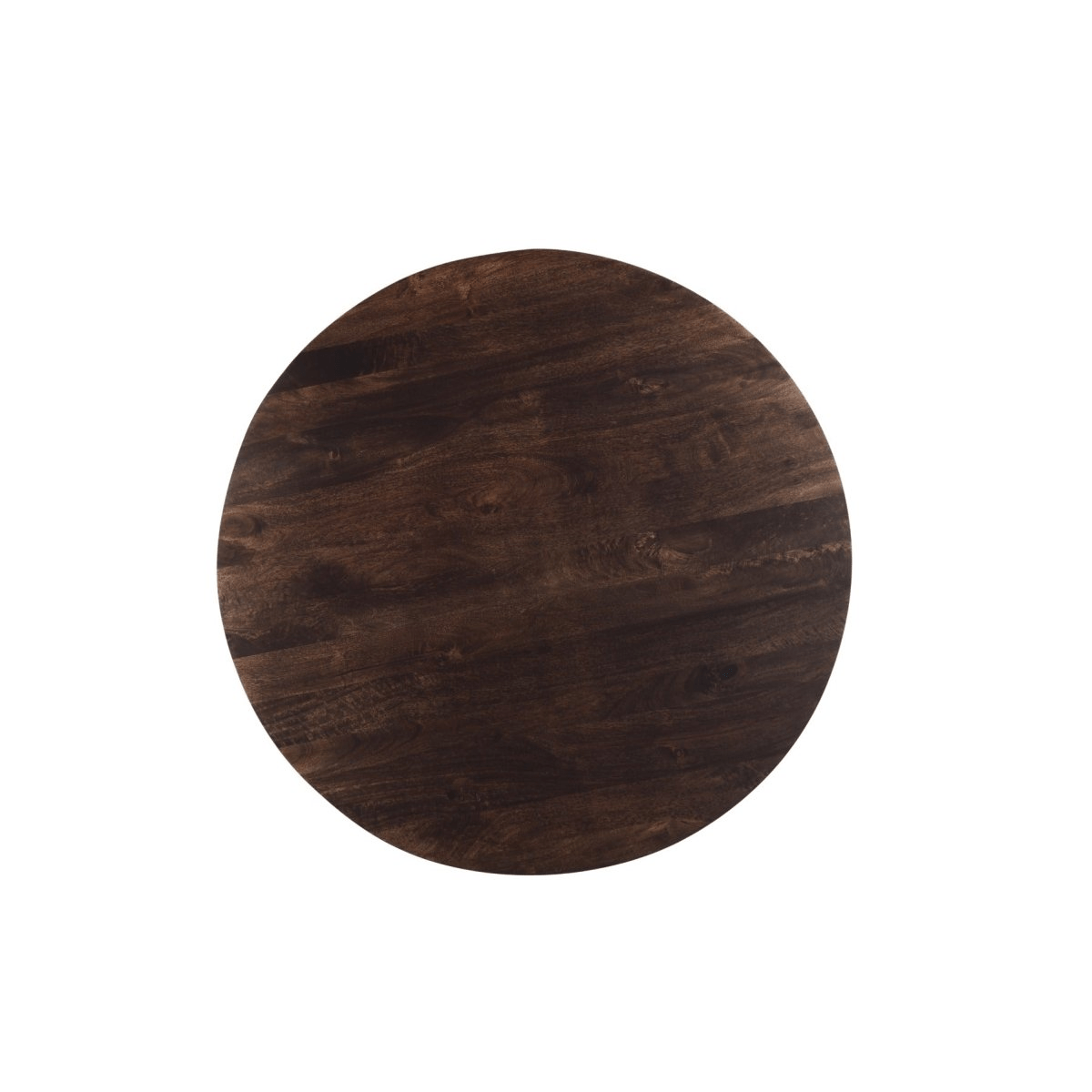 Mangohouten eettafel donkerbruin rond 130cm