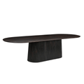 Mangohouten eettafel donkerbruin ovaal 300cm