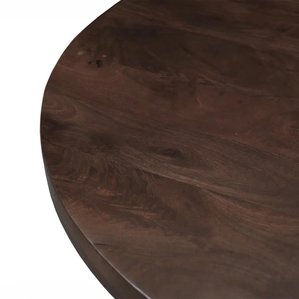 Mangohouten salontafel rond bruin 80cm
