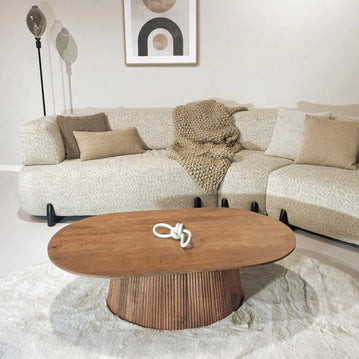 Mangohouten salontafel bruin ovaal 120cm