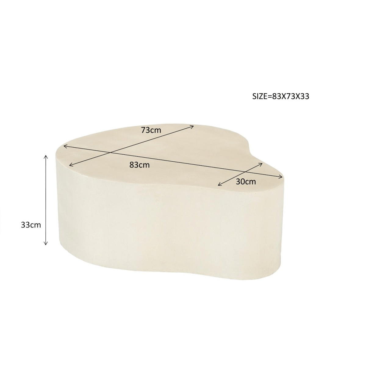Mangohouten salontafel wit 85cm