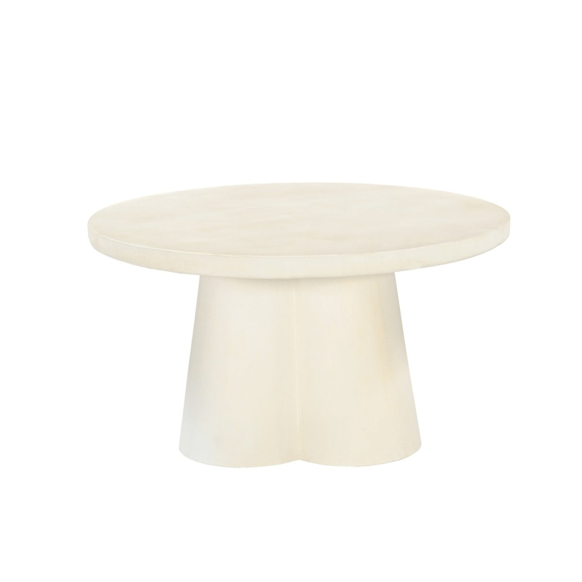 Mangohouten salontafel rond wit 80cm
