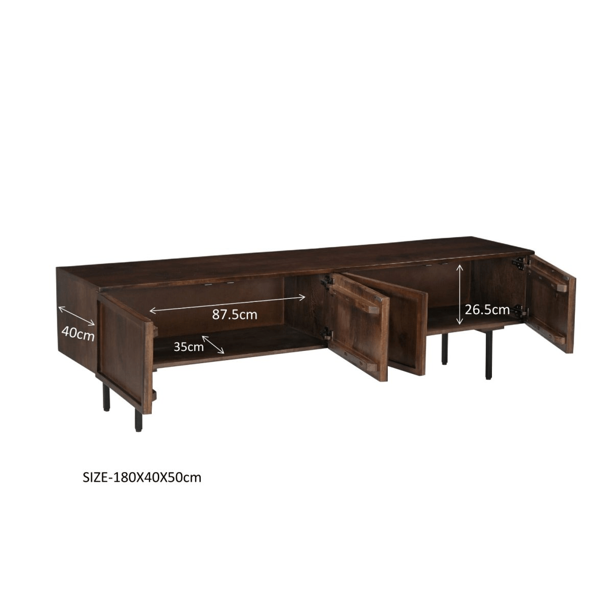 Mangohouten tv meubel bruin 180cm