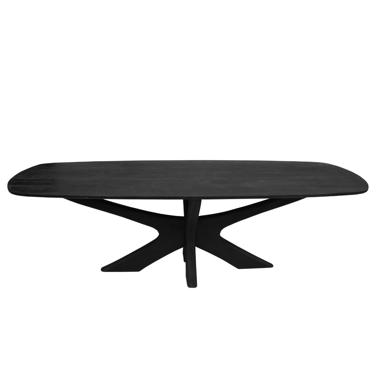 Mangohouten eettafel zwart rechthoekig 220cm