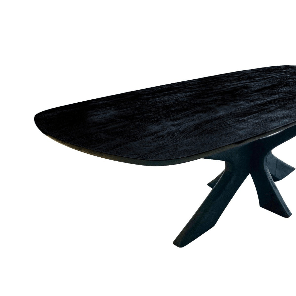 Mangohouten eettafel zwart rechthoekig 220cm