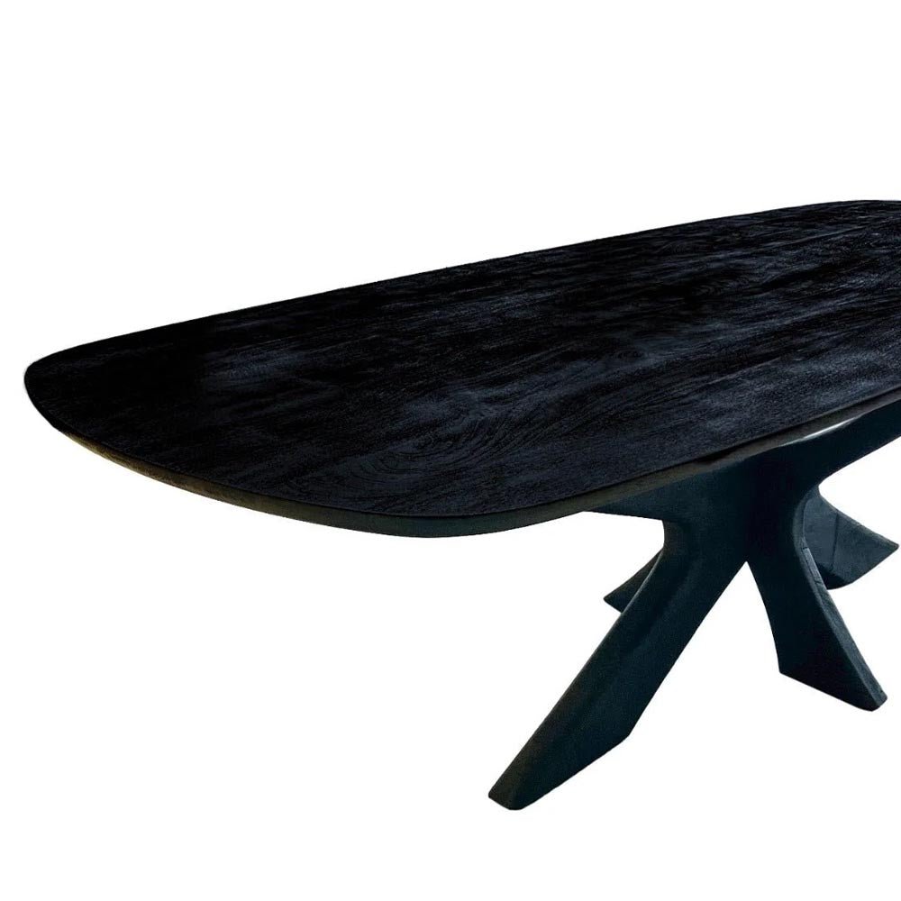 Eettafel hardhout zwart rechthoekig 250cm