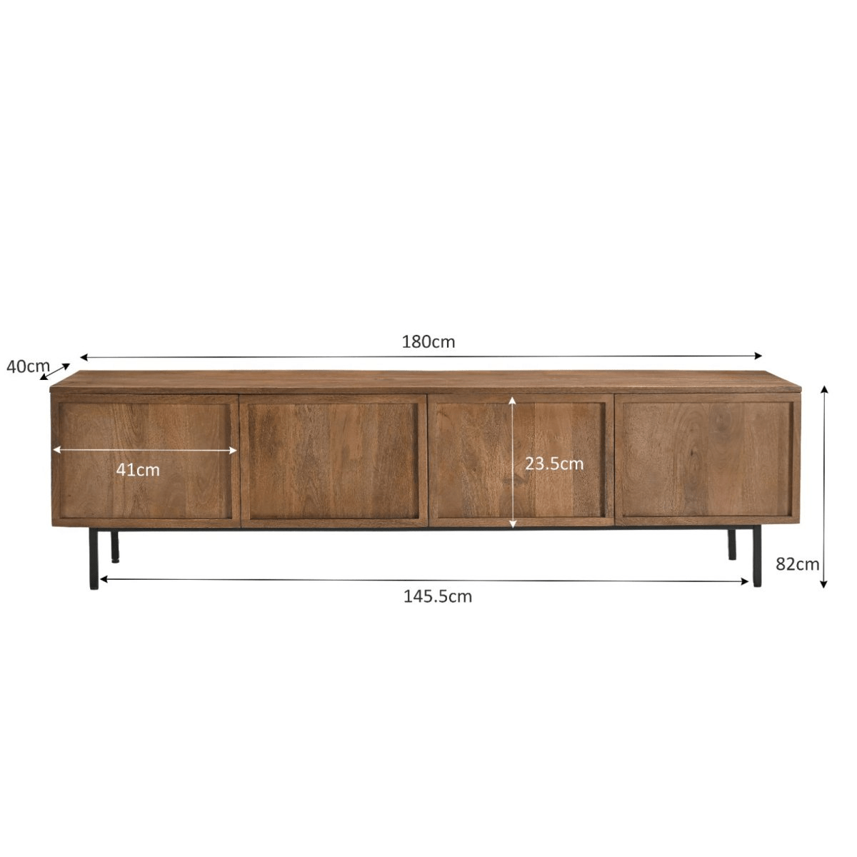 Mangohouten tv meubel bruin 180cm