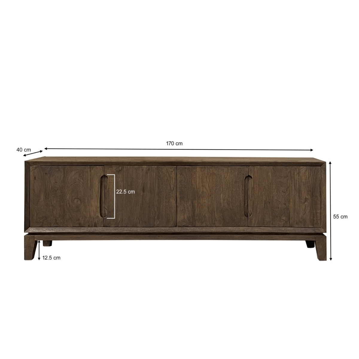 Mangohouten tv meubel bruin 170cm