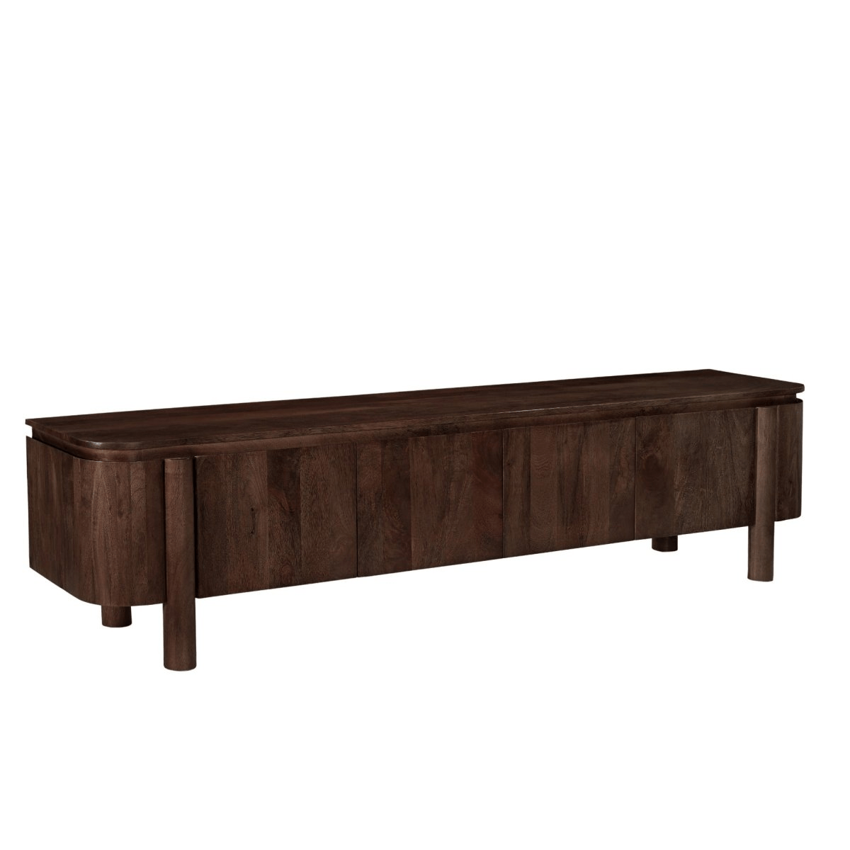Mangohouten TV Meubel donkerbruin 210cm