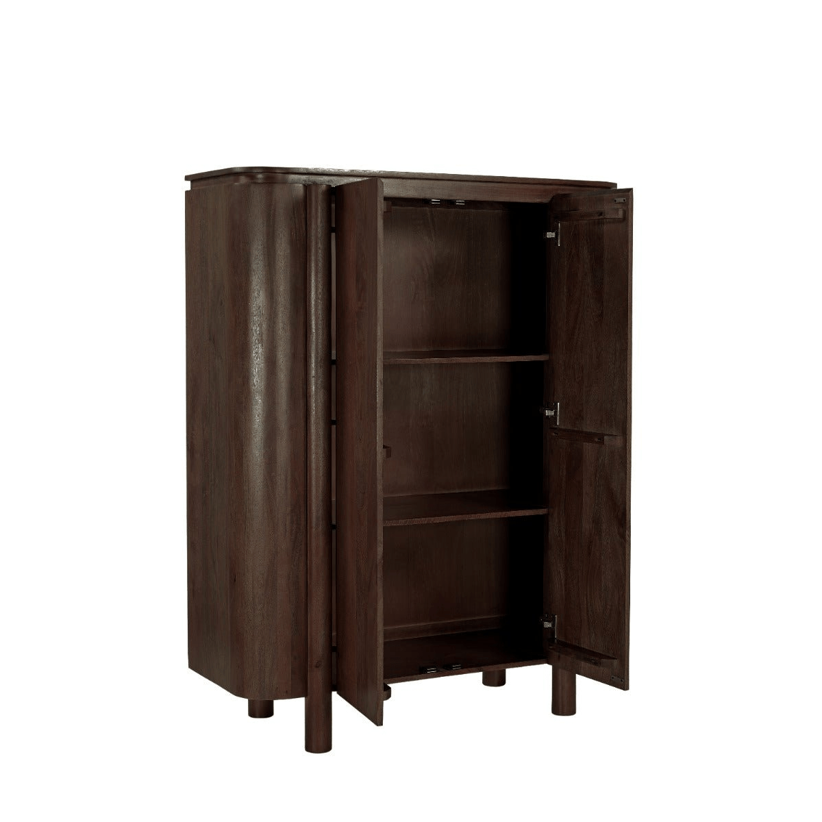 Wandkast hardhout donkerbruin 150cm