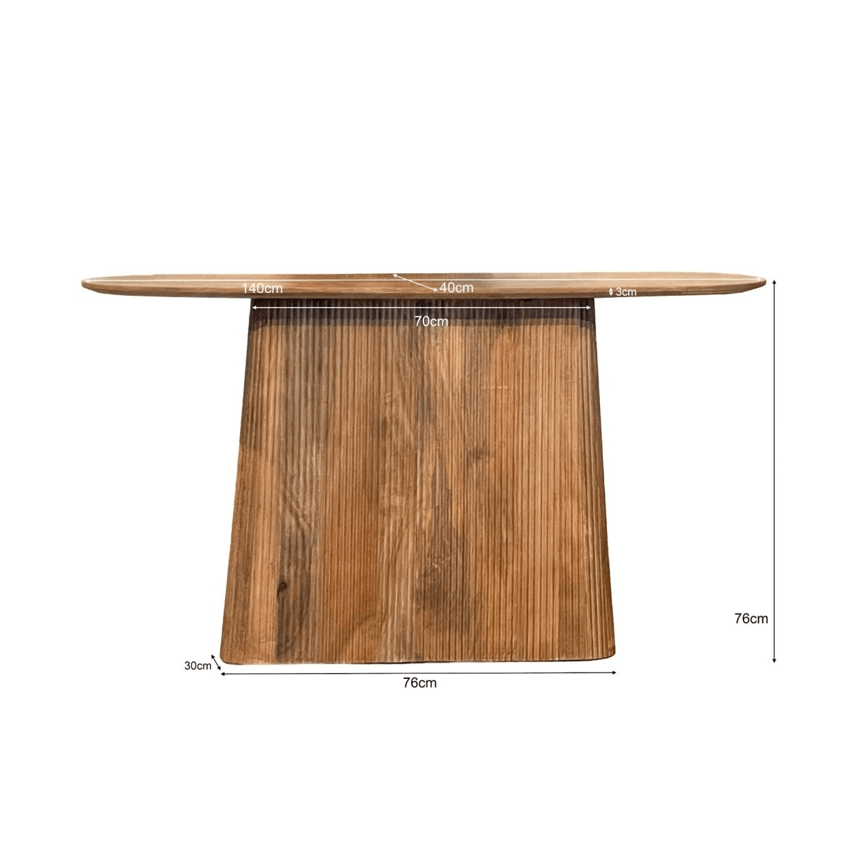 Mangohouten wandtafel bruin 140cm