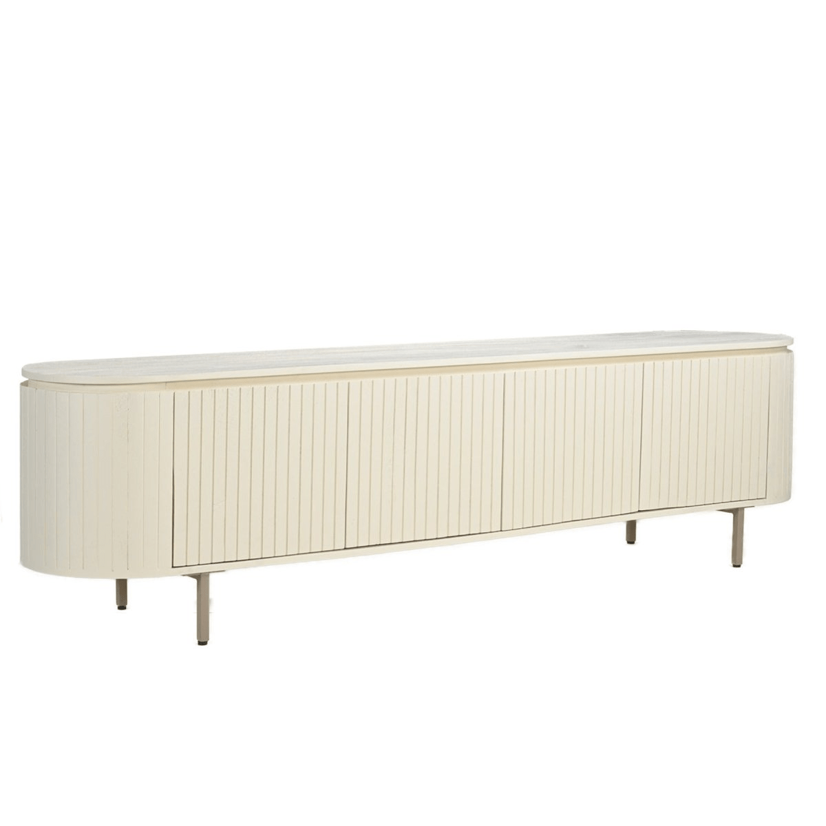 Mangohouten tv meubel wit 210cm