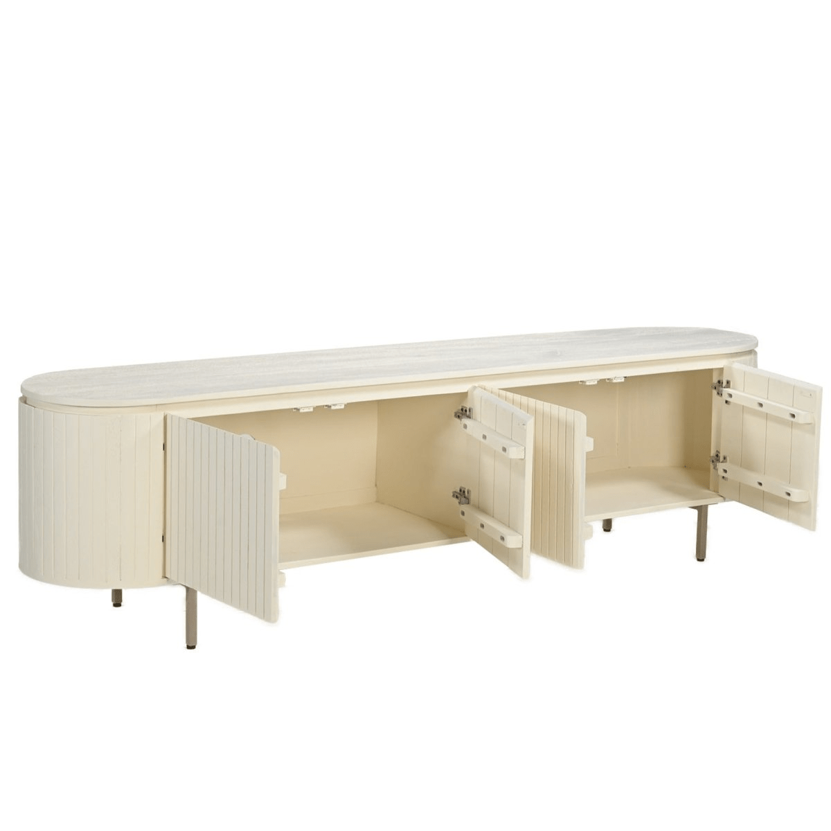 Mangohouten tv meubel wit 210cm