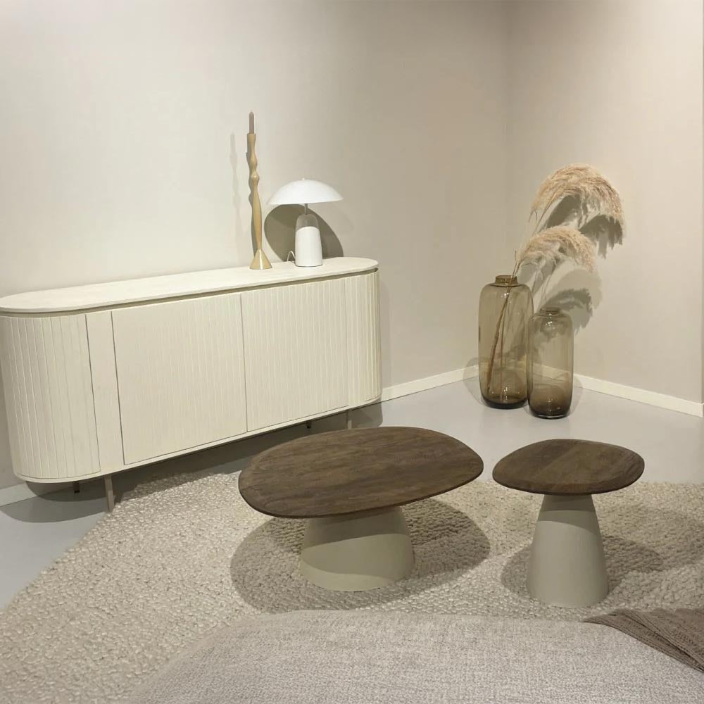Mangohouten dressoir wit 170cm