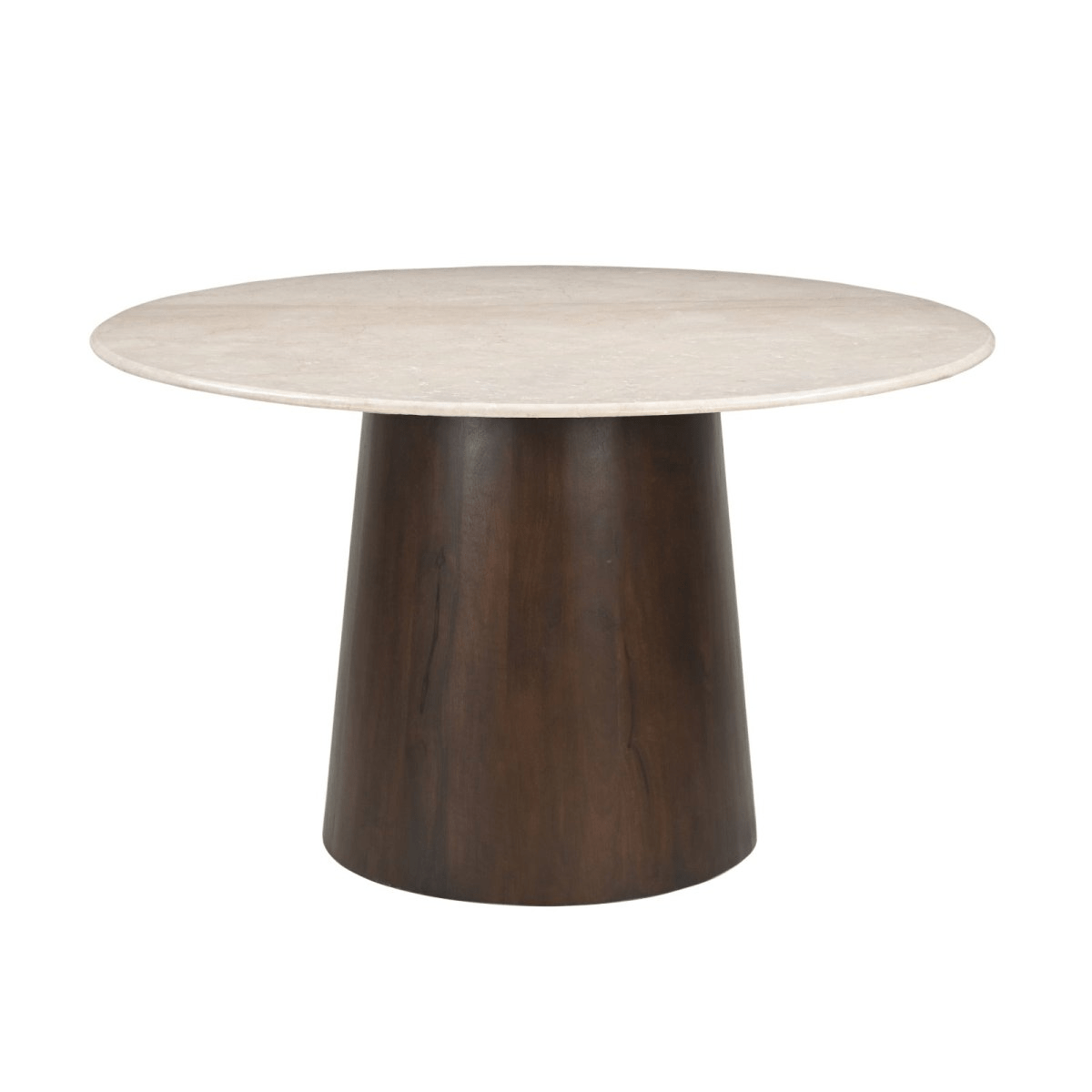 Eettafel rond met poot bruin 130cm