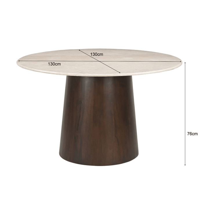 Eetkamertafel Bottecino Rond 130 cm