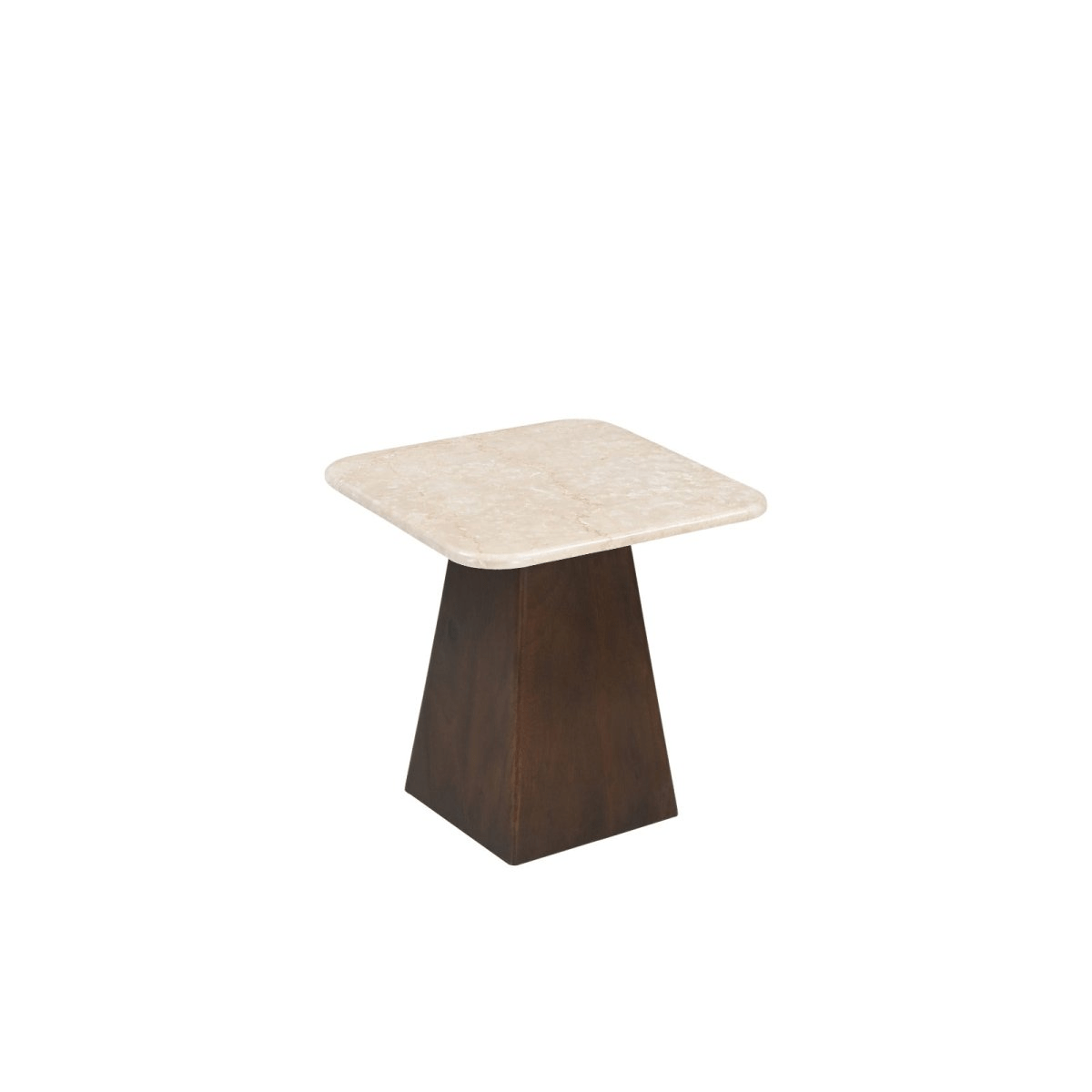 Salontafel vierkant met bruine poot 45cm