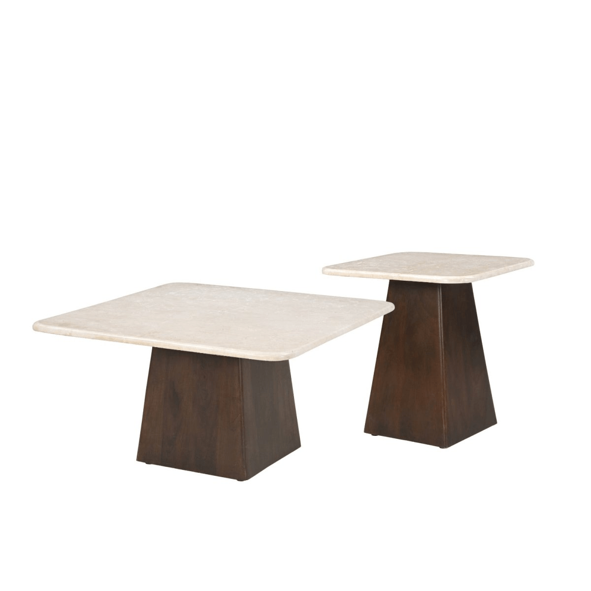 Salontafel vierkant met bruine poot 45cm