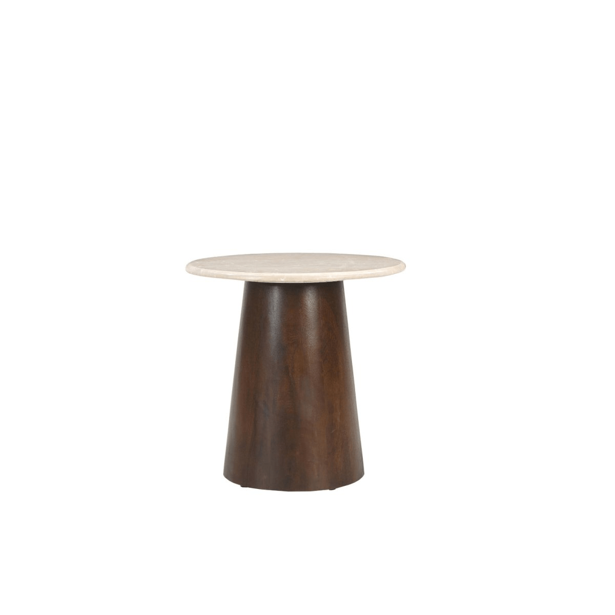 Salontafel rond met bruine poot 45cm