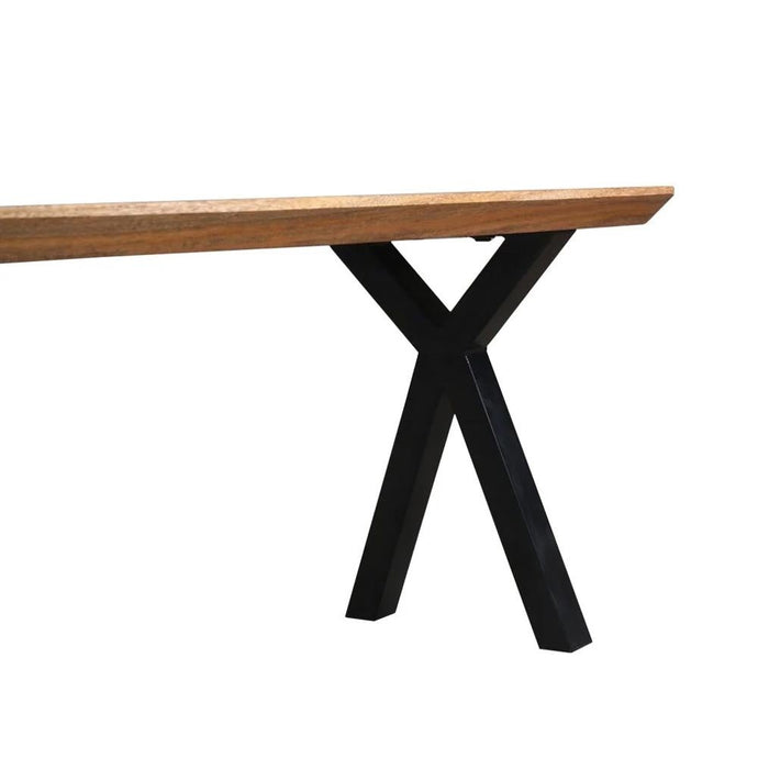 Mangohouten Eetkamerbank Salerno X-poot, taps 140x40 cm Mahom