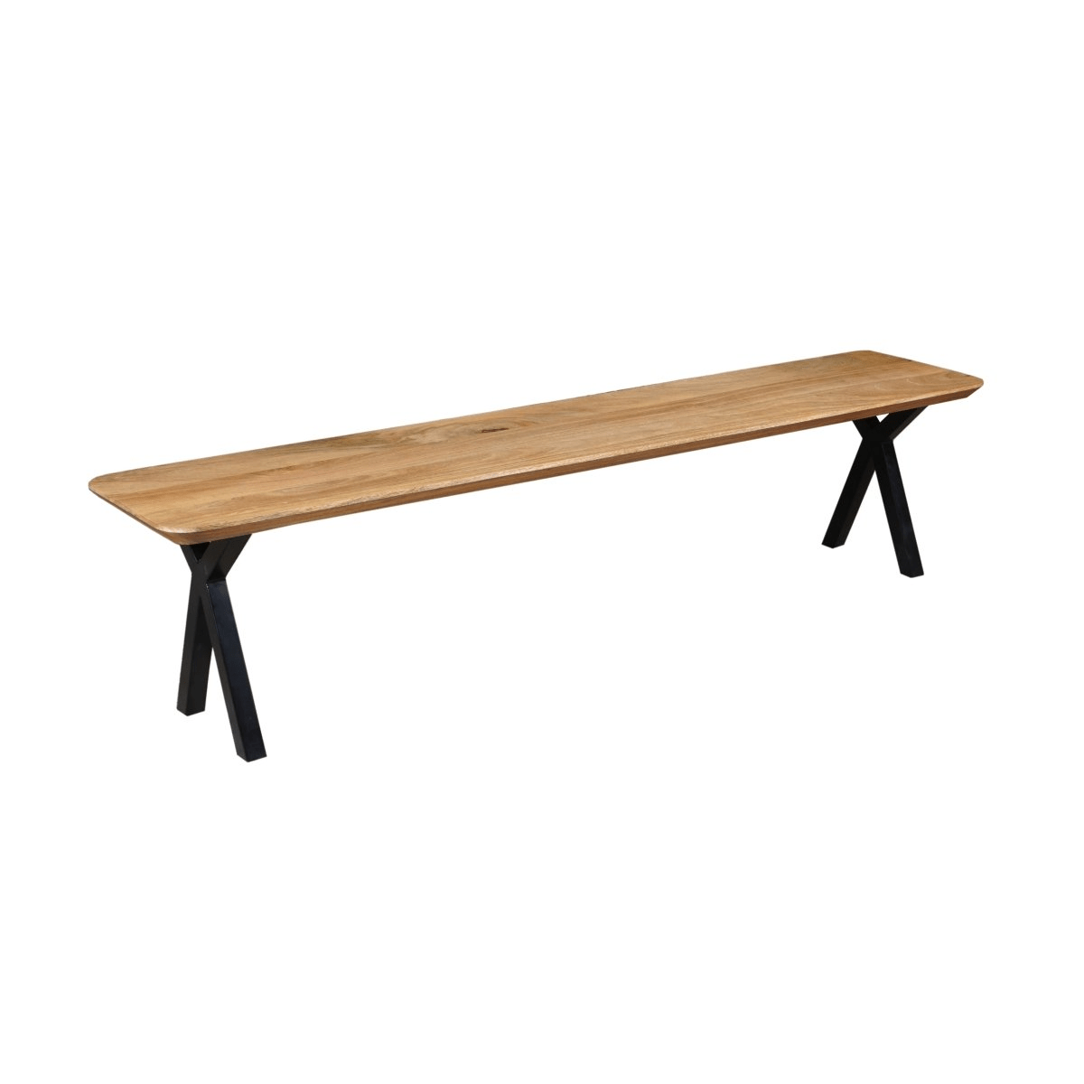 Mangohouten eetkamerbank Salerno X-poot, taps 140x40 cm Mahom