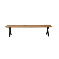 Mangohouten Eetkamerbank Salerno X-poot, taps 140x40 cm Mahom