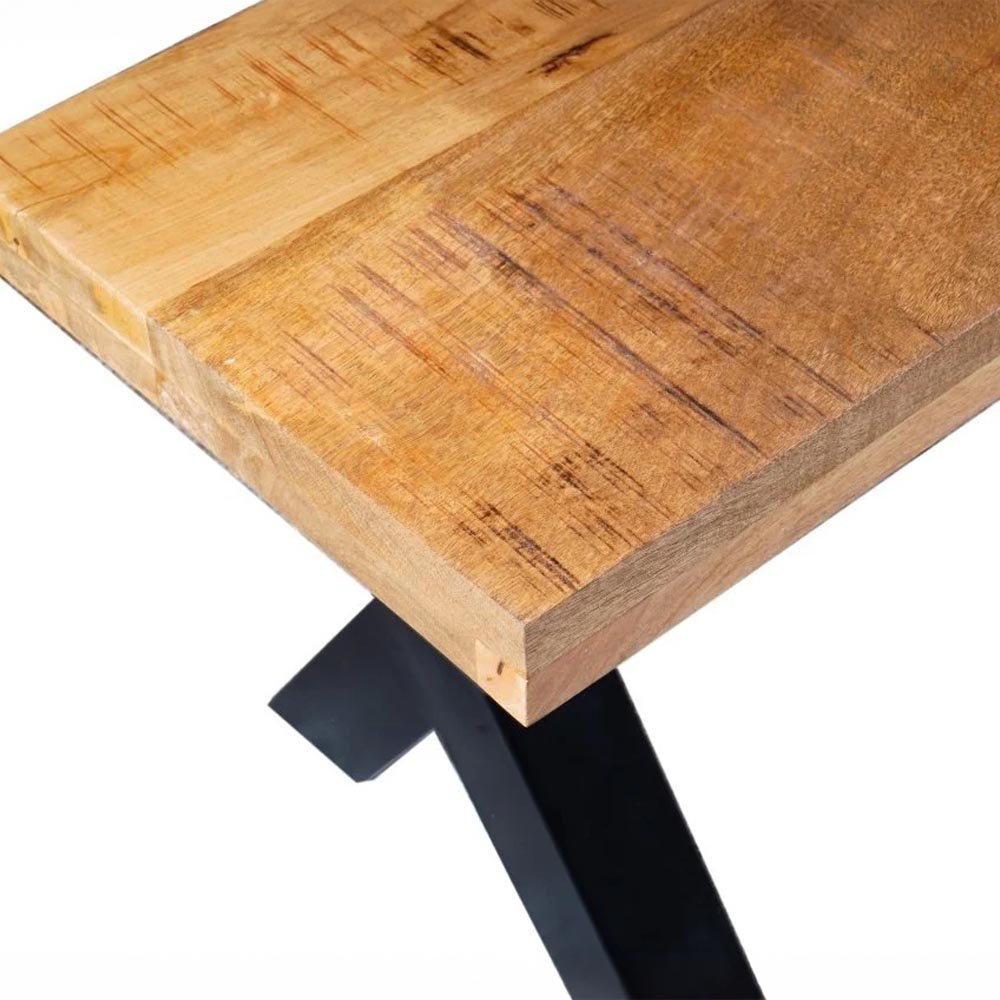 Mangohouten eetkamerbank Columbus X-poot 140x40 cm Mahom