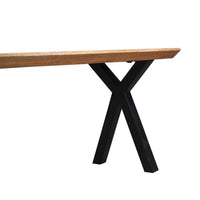 Mangohouten Eetkamerbank Salerno X-poot, taps 160x40 cm Mahom