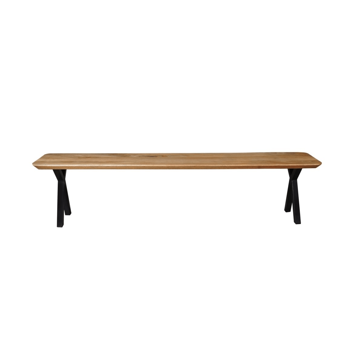 Mangohouten eetkamerbank Salerno X-poot, taps 160x40 cm Mahom