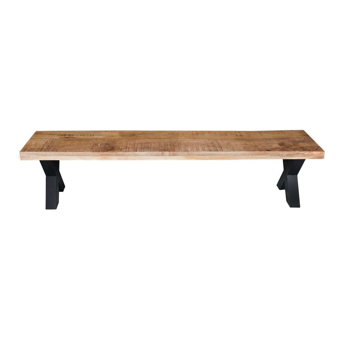 Mangohouten eetkamerbank Columbus X-poot 180x40 cm Mahom