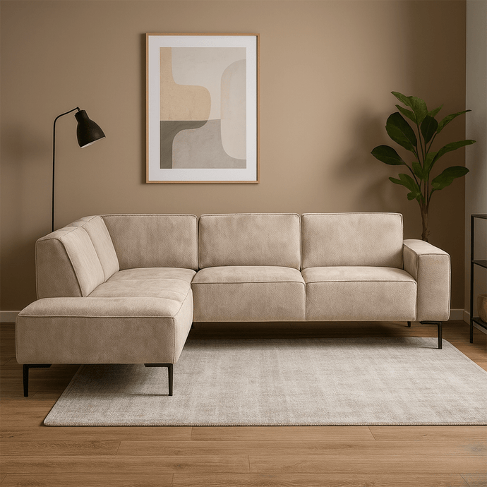 Hoekbank Madrid 4-zits Links Beige Mahom