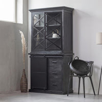 Mangohouten Buffetkast Denver Black 100 cm met Deurtjes X Mahom