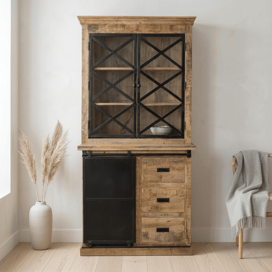 Mangohouten Buffetkast Denver 100 cm met Deurtjes X Mahom