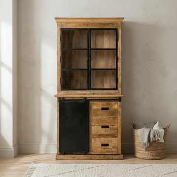 Mangohouten Buffetkast 120 cm met deurtjes Recht