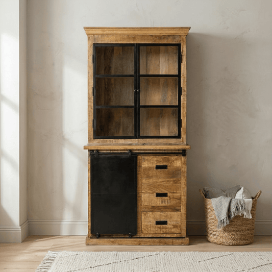Mangohouten Buffetkast Denver 120 cm met deurtjes Recht Mahom
