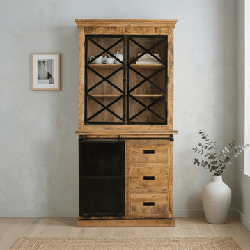 Mangohouten Buffetkast 120 cm met Deurtjes 