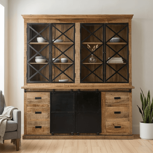 Mangohouten Buffetkast Denver 160 cm Dubbele Deurtjes X