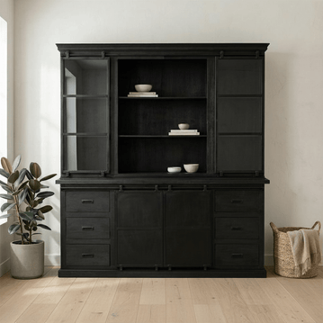 Mangohouten Buffetkast Black 200×220 cm Recht