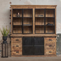 Mangohouten Buffetkast Denver 200 cm Dubbele Deurtjes Recht Mahom