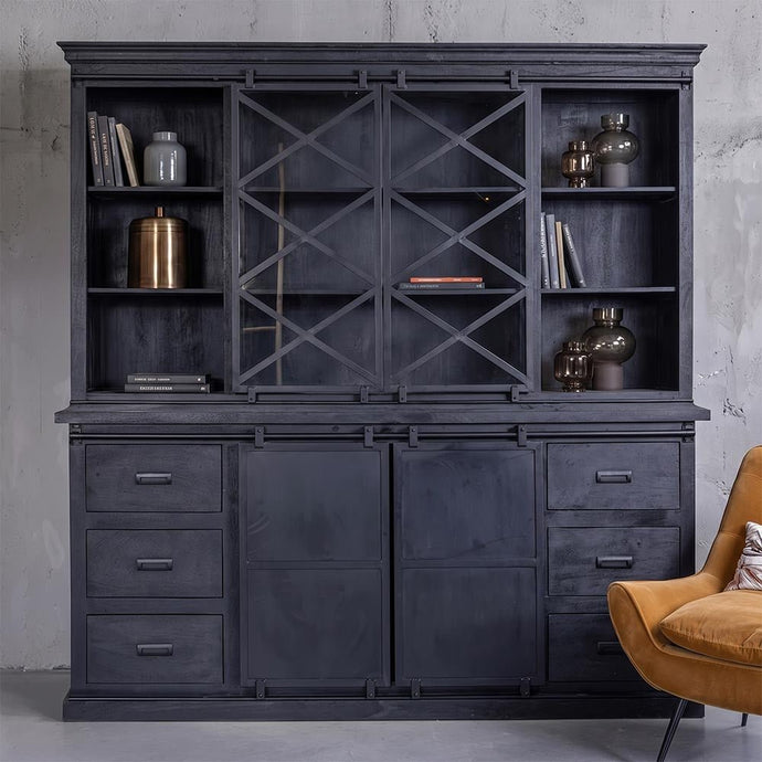 Mangohouten Buffetkast Denver Black 260 cm X Mahom