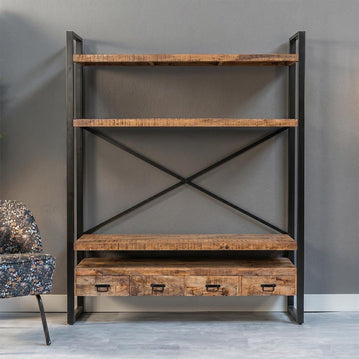 Mangohouten Boekenkast 180 cm