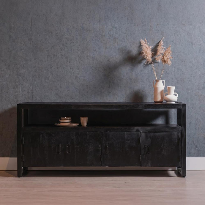Mangohouten Dressoir Britt Black 180 cm Mahom