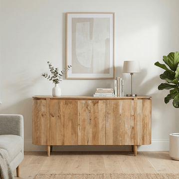 Mangohouten dressoir lichtbruin
