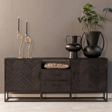 Mangohouten Dressoir 180 cm Black