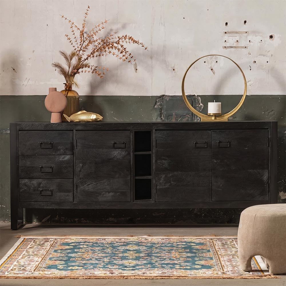 Mangohouten Dressoir Black 200 cm
