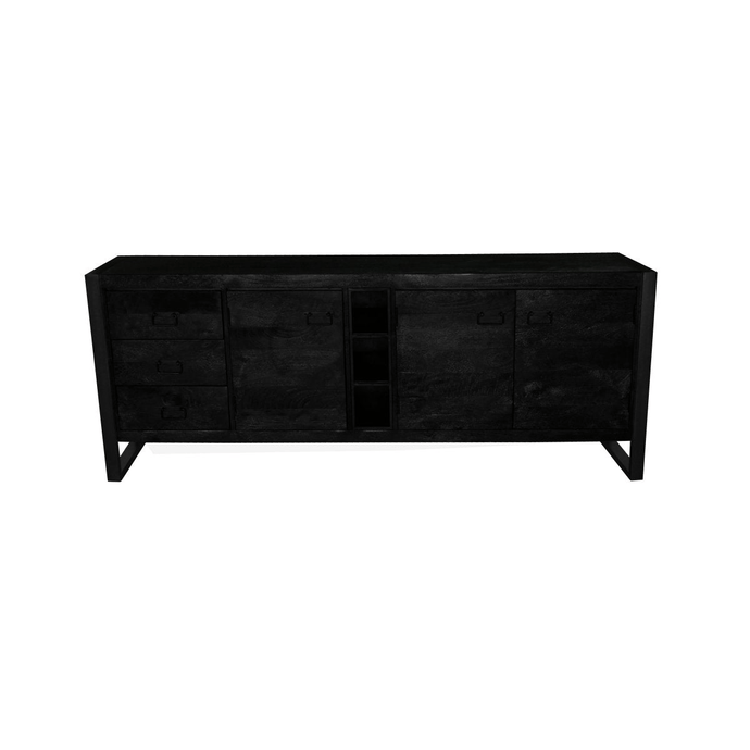 Mangohouten Dressoir Stockton Black 200 cm Mahom